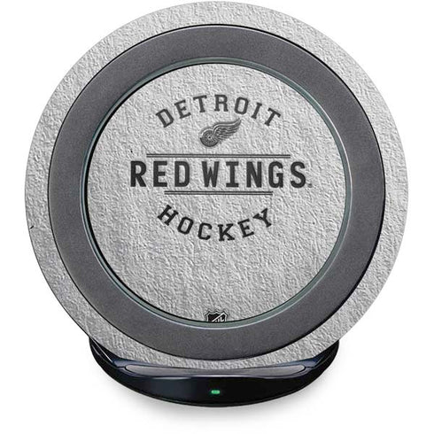 NHL Detroit Red Wings Black Text Fast Charge Wireless Charging Stand Skin